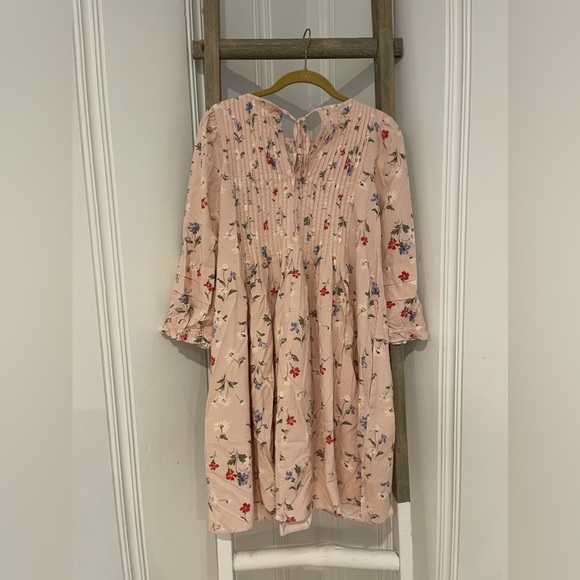 Madewell Pintuck Puff-Sleeve Mini Dress in Seaside Floral - Picture 3 of 4